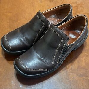 Josef Seibel Destiny Brown Leather Side Zipper Slip-on Shoes Women’s Sz 8-8.5/39